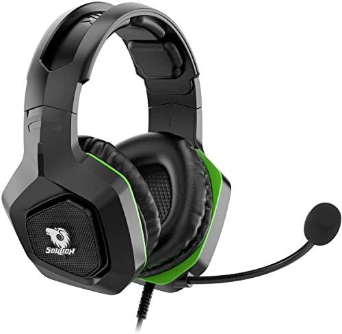 Soulion Tracer 20 Gaming Headset a PS4 Xbox, PC - Át Fülhallgató a zajszűrő Mikrofon, Térhatású Hang, Légáteresztő Puha fülvédő - NS