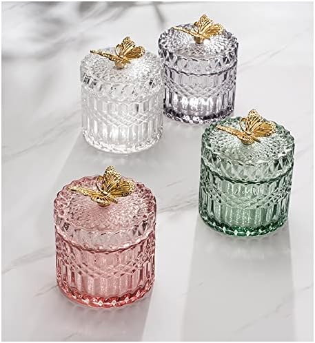 JYDQM Európai Stílusú Pillangó üvegedénybe Candy Jar Háztartási Ékszerek Vatta Doboz Ékszer Tároló Üveg Asztali Dekoráció, Dísztárgyak