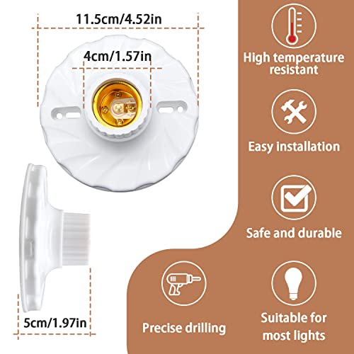 8DB Csavar Bázis Izzó lámpatartó Műanyag Mennyezeti Lámpa Foglalat E27/E26 Lámpa Foglalat Műanyag Lámpa Aljzat Adapter Fehér Kulcsnélküli