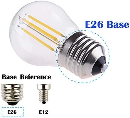 OPALRAY A15 Edison Stílus Gömb Izzó, Szabályozható 4W LED-400LM Izzószálas Villanykörte, E26 Közepes Bázis, 4000K Fehér Természetes