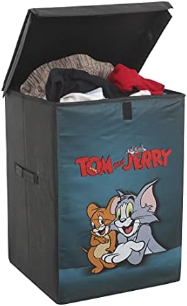 Tom & Jerry Összecsukható Szennyes Kosár Ruhát Fedél & Kezelni, Játékok Szervező, 75 Liter, Zöld
