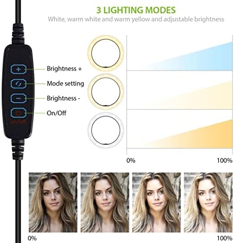 Világos Kereteket Gyűrű Tri-Color Light Kompatibilis A Samsung Note 10.1 2014-es Kiadás, 10 Hüvelykes Távoli Live Stream/Smink/YouTube/TikTok/Video/Forgatás