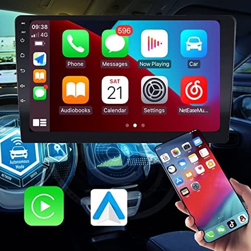 Dupla Din autórádió 10 Hüvelykes Kapacitív érintőképernyő Rádió Carplay, Android Automatikus,GPS,WiFi,Fm/RDS Rádió,a Biztonsági