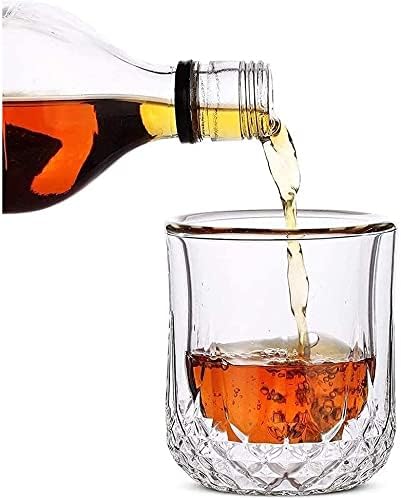 Haza bár tartozékok Whiskys Üveget Bor Palack Whisky Szemüveg Dupla Fal, Koktél, Szemüveg,Szemüveg, Régi Vágású, Üveg, Kő, Üveg, Kristály