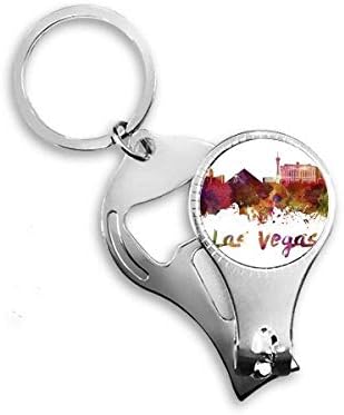 Las Vegas-Amerika Város Akvarell Köröm Zimankó Gyűrű Kulcstartó Sörnyitó Clipper