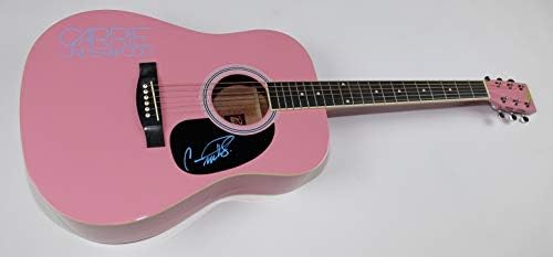 Carrie Underwood Sírni Elég Aláírt Dedikált Rózsaszín Teljes Méret Akusztikus Gitár Loa
