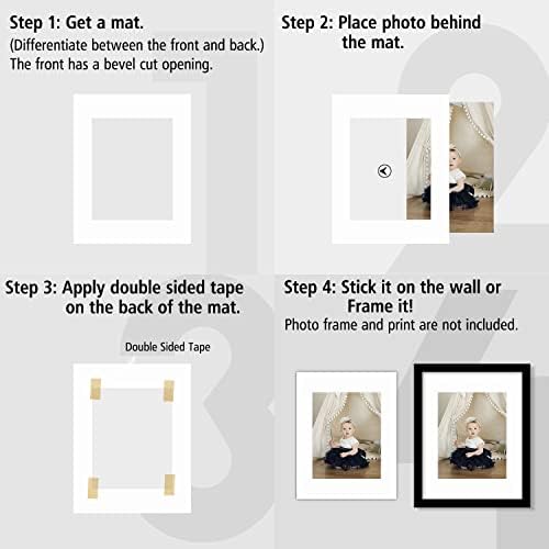 A Golden State Art Sav Ingyenes Csomag 50 11x14 Fehér Kép Szőnyeg Mattes Fehér Core Ferde Vágás 8x10 Fotó
