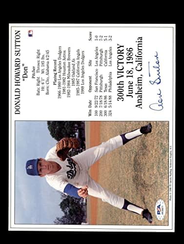 Ne Sutton PSA DNS Aláírt 8x10 300 Nyer Fotó Dodgers Autogram - Dedikált MLB Fotók