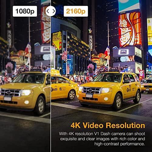 Rexing V1GW-4K Ultra HD Autós Kamera w/Beépített GPS Logger, 2.4 LCD kijelző,Wi-Fi,170° Széles Szög, Műszerfal Kamera Felvevő