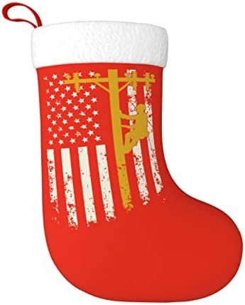 QG ZZX Falember az Amerikai Zászló Karácsonyra Karácsonyi Harisnya Kandalló Zokni 18 Cm Ünnepi Dekoráció