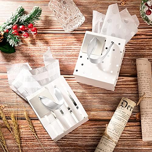 12 Db Kis ajándékcsomagokat Mini Fém Papír Táskák Kezelni Tag, illetve Szövet, Pakolás Táska, Születésnapi, Esküvői Karácsonyi Ünnep