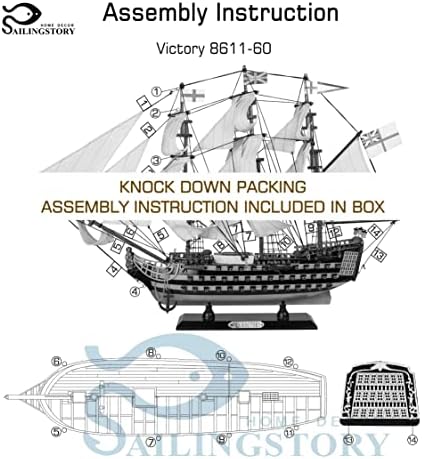 SAILINGSTORY Fa Modell Hajó Dekoráció HMS Victory 1/100 Skála Replika Hajó Modell Vitorlás Dekoráció