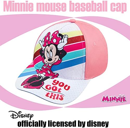 Disney Minnie Egér Kisgyermek Lányok Rózsaszín Baseball Sapka - Korosztály 2-4 Év - Állítható Tépőzáras (Rózsaszín/Fehér)