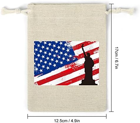 Amerikai Zászló, Szabadság Zsinór Tároló Zsák Cukrot Ajándék Tasak Újrafelhasználható Összecsukható, Kompakt többfunkciós Zsebében