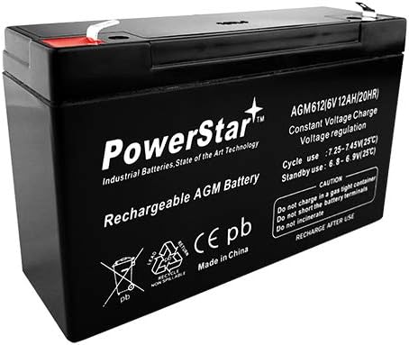 PowerStar 6V 12Ah UPS Akkumulátor Csere BP12-6, DURA6-12F, PE6V12
