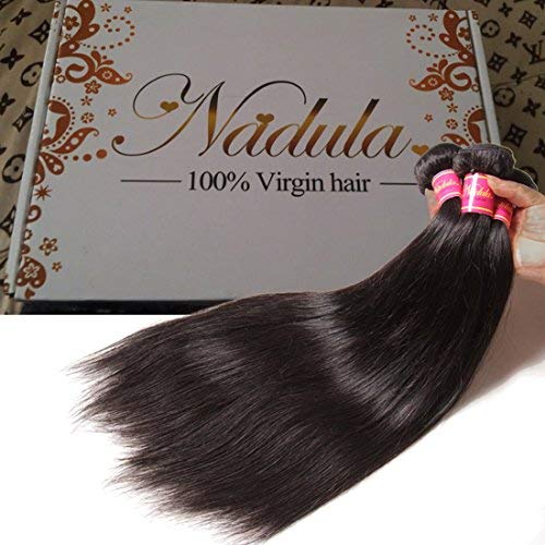 Nadula 8a Brazil Egyenesen hajadra 3pcs/sok Szűz Remy Emberi Haj Csomag Természetes Szín (18 20 22)