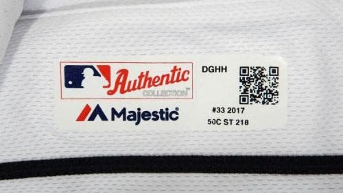2017 Detroit Tigers Steven Moya 33 Játék Kiadott Fehér Jersey 50 DP20902 - Játék Használt MLB Mezek
