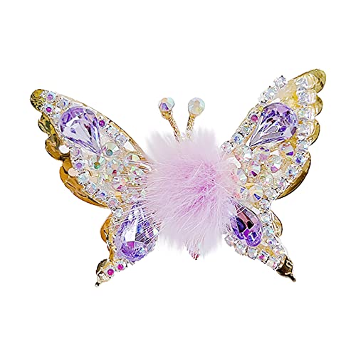 Repülő Pillangó Hajtű Csillogó Pillangó Haj Klipek Nők Aranyos Alufelni Repülő Pillangó Hajtű Klipek Mozgó Kristály Strassz-Haj-Pin