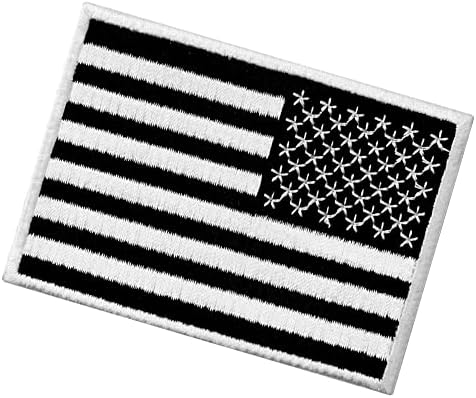 EmbTao Fordított Amerikai Zászló Javítás Hímzett Taktikai USA Jelkép Egyesült Államok Katonai Rögzítő Horog & Hurok Rátét - Fehér
