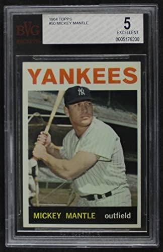 1964 Topps 50 Mickey Mantle New York Yankees (Baseball Kártya) BSG BVG 5.00 Yankees