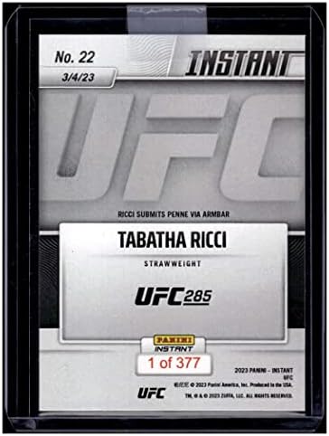 TABATHA RICCI RC 2023 Panini Azonnali /377 UFC 285 ÚJONC 22 MT-MT+ MMA Küzdelem