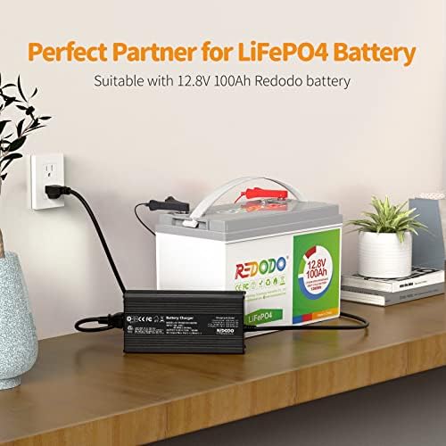 Redodo 14.6 V 10A Lifepo4 Akkumulátor Töltő Lítium-Vas-Foszfát Akkumulátor, Támogatja a Gyors Töltés, Magas Töltés Hatékonysága