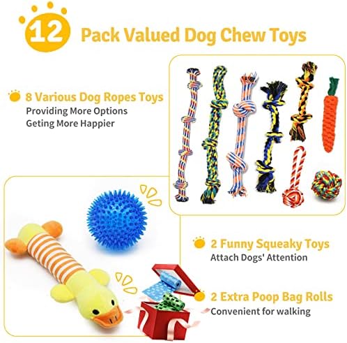 Zeaxuie Luxus Kemény Kutyák Játékok Agresszív Chewers -12 Csomag Értéke Kutya Játékok Kicsi,Közepes Tenyészt & Nagy Fajta Interaktív