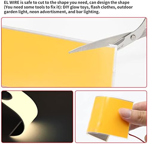 NWpangu Elektrolumineszcens EL Panel Fény, DIY EL Háttérvilágítás Cuttable Papír Lámpa Ünnepi Dekoráció/Cosplay/Figyelmeztetés,Sárga