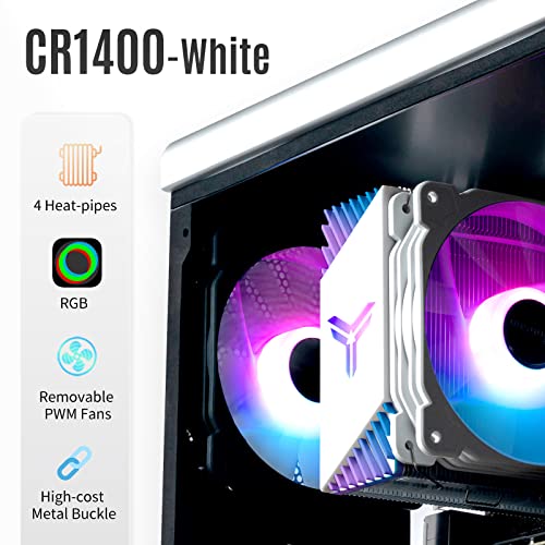 Jonsbo CR1400 RGB CPU Levegő Hűvösebb, 4 Hő-Csövek, 126mm RGB CPU Ventilátor, Levehető 92mm PWM Ventilátor, Uszony Hajlító -, 4-pin RGB CPU-Hűtő,