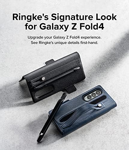 Ringke Folio Aláírás EZ Heveder Plus [Kézműves Kézműves Bőr] Kompatibilis a Samsung Galaxy Z Fold 4 Esetben - Navy