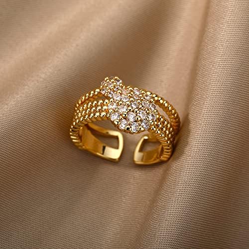 Oyalma Cirkon Kör Nyitott Gyűrűk Nők Kristály Arany Ujját Varázsa Állítható Gyűrű, Esküvői, Valentin Ékszer-58995