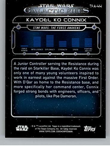 2018 Topps Star Wars Galactic Fájlok TFA-44 Kaydel Ko Connix Hivatalos Non-Sport Kereskedelmi Kártya NM-es, vagy Jobb Conditon