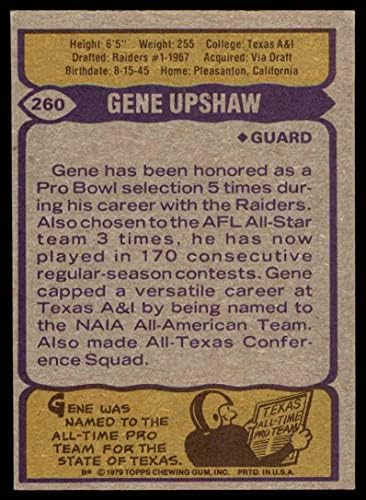 1979 Topps 260 Gén Upshaw Oakland Raiders (Foci Kártya) Dean Kártyák 5 - EX Raiders