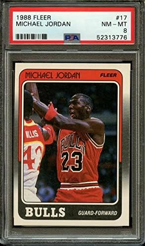 1988-89 Fleer 17 Michael Jordan PSA 8 Osztályú Kosárlabda Kártya NBA Chicago Bulls 1988 1989 88 89