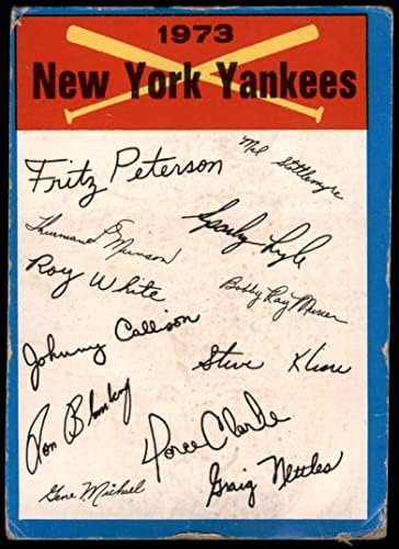 1973 Topps New York Yankees New York Yankees (Baseball Kártya) JÓ Yankees