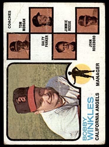 1973 Topps 421 BRN Angyalok Vezetők Bobby Winkles/Tom Morgan/Sós Parker/Jimmie Reese/John Roseboro Los Angeles Angels
