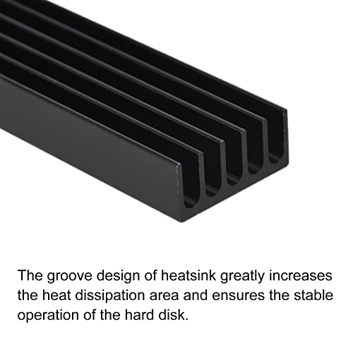 MECCANIXITY 2 Csomag M. 2 SSD Hűtőborda Hűtőtáska Thermal Pad Ötvözött Alumínium hűtőborda Hűtés Mosogató PC, 70x22x10mm, Fekete