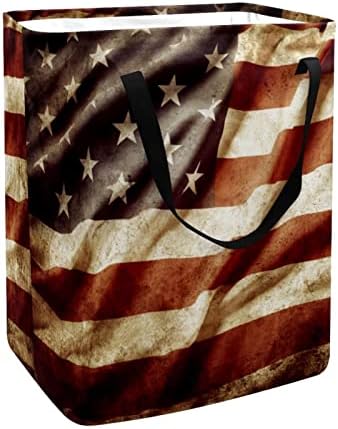 DJROW Szennyestartót Grunge Amerikai Zászló Nagy Tároló Kuka Tároló Kosár Ruhát Szennyesben Játék tárolóban