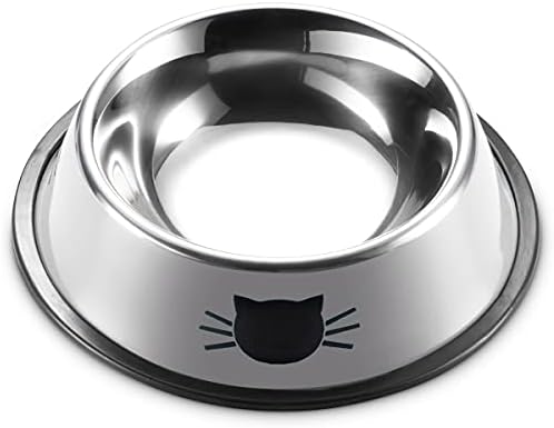 Homearray Pet Bowl Set Macska Cica - Rozsdamentes Acél Etető Tálak egy Csúszásmentes Alap Élelmiszer, Víz Ételek, vagy Könnyű Tisztítani -
