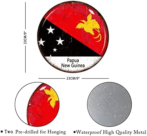 Pápua Új-Guinea Zászló Üdvözlő Táblát, Bejárati Ajtó Dekoráció Pápua Új-Guinea Fém Tábla Hazafias Dekoráció Ország Szuvenír