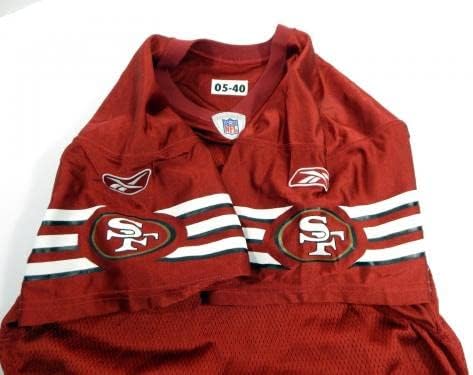 2005-ben a San Francisco 49ers Üres Játék Kiadott Piros Mez 40 DP34683 - Aláíratlan NFL Játék Használt Mezek
