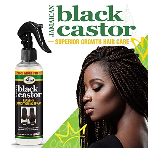 Difeel Jamaikai Fekete Castor-El-a Kondicionáló Spray-8 oz. - Haj Olaj Spray a Haj Növekedését, Hidratáló, Haj Megvastagodása, Hajkibontó