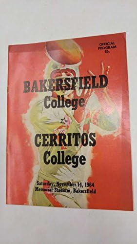 Bakersfield Főiskola vs Cerritos Egyetemi Futball 1964 Szüreti Program J42287