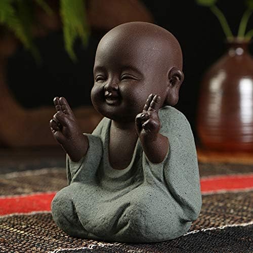 Kingzhuo Kerámia Kis Aranyos Buddha-Szobor Monk Figura Kreatív Baba Buddha Elragadó Kézműves Díszek Klasszikus, Finom Kerámia,