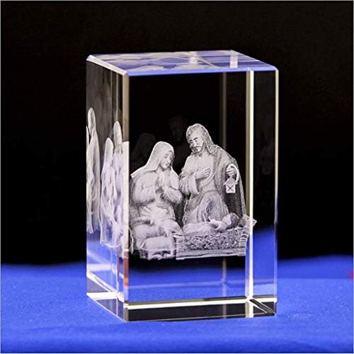 KEER Kreatív 3D Belső Faragott Jézus-Kép Kristály Kézműves-Lemez Zenei Alap (Nagy)