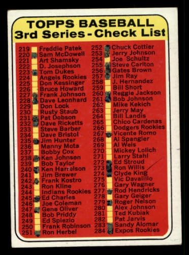1969 Topps 214 Lista 3 (Baseball Kártya) SZEGÉNY