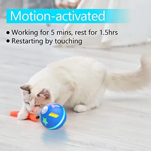 PAUK Interaktív Kutya Játékok mozgásérzékelős Rolling Ball Kutyáknak Egyéni Mozgó Kutya Játék/USB Újratölthető/Led