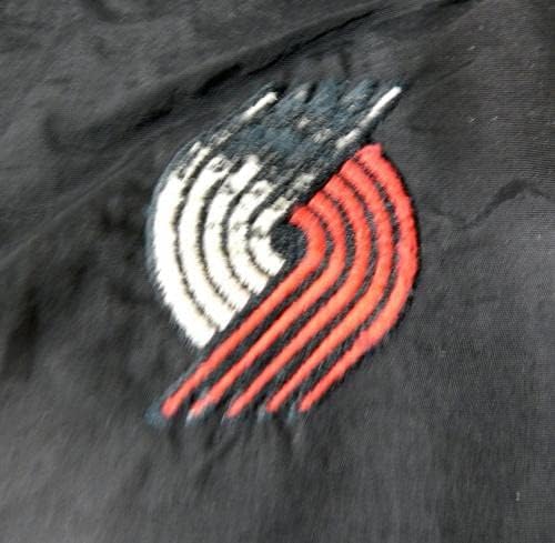 1990-es években Portland Úttörők Játék Kibocsátott Fekete bemelegítés Kabát DP42757 - NBA Játék Használt