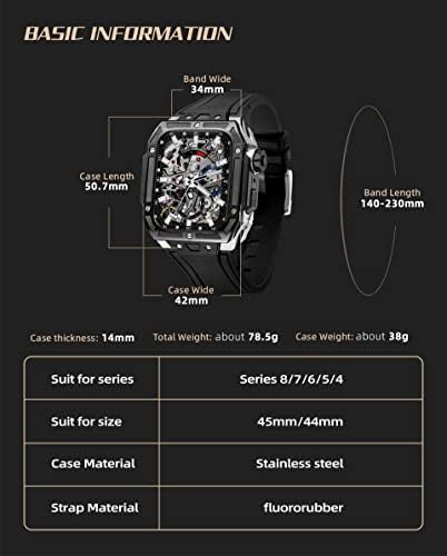 DZHTUS Luxus Szénszálas Esetben Módosítás Készlet Apple Nézni, 45mm Viton Nézni Zenekar Iwatch 7 8 Ultra 45mm Csere Csere Eszközök