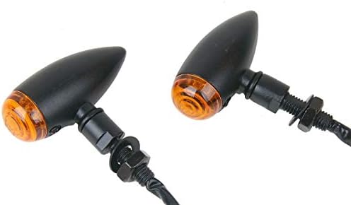 MotorToGo Fekete Golyó Motoros LED lámpa Mutatók Szemellenző Amber Objektív Kompatibilis a 2015-ös Yamaha FZ09